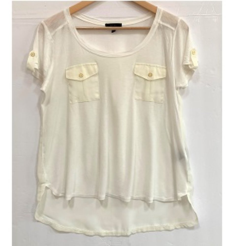 Short Sleeve Off White Top by MINE